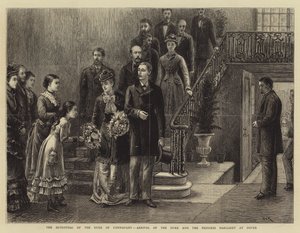 コンノート公爵の婚約、ドーバーでの公爵とマーガレット王女の到着 作： George Goodwin Kilburne